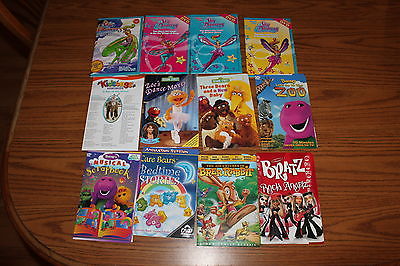 12 Barney Sesame Street Kidsong Sky Dancers Care Bear DVDs Lot NO CASES Children