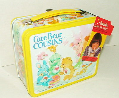 % VINTAGE 1985 ALADDIN CARE BEAR TIN LITHO LUNCHOX EXCELLENT C-9 CONDITION