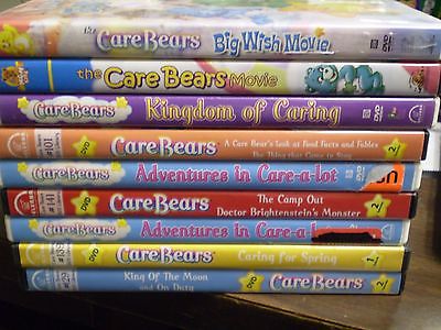 (8) Care Bear Childrens DVD Lot: Big Wish Movie Kingdom of Caring  Camp Out MORE