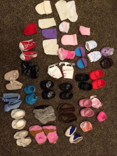 Cabbage Patch Care Bear Reborn Baby Doll Vintage Antique Shoes Lot