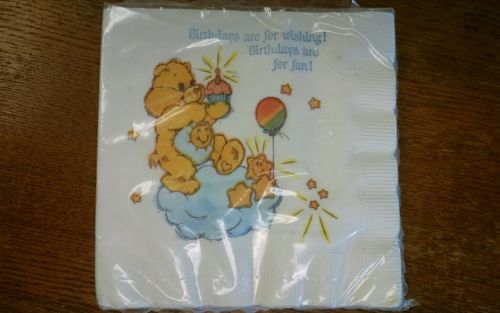 Vintage Care Bear Birthday Party Napkins 16 Count