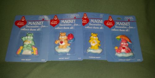 Lot (4) Care Bear Magnets Collectible Vintage New in Box 1984 Funshine / Wish ++
