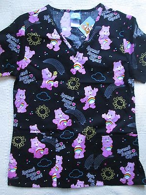 Care Bear V-neck  Scrub Top  XS  Uniform   NWT