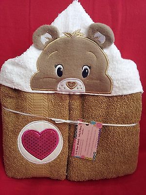 3D Tenderheart Care Bear Hooded Bath Towel Handmade Embroidered with name added