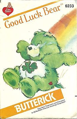 Vintage Butterick 6233 GOOD LUCK BEAR CARE BEAR Original Sewing Pattern Uncut