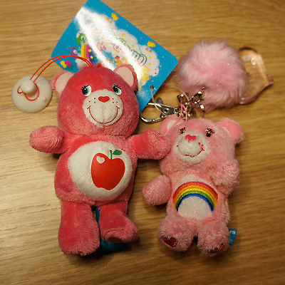 Care Bear lot: cheer bear, smart heart. japan cellphone strap keychain plush
