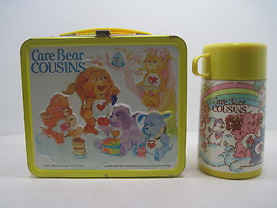 Vintage 1985 Care Bear Cousins metal lunchbox & plastic thermos by Aladdin