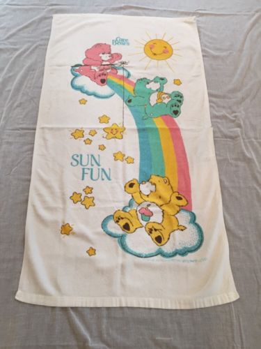 Vintage 1980'S Care Bear Child's Beach Towel