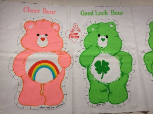 Vintage 1983 Care Bear Fabric Panel Stuff And Sew Pillow Cheer Bear Good Luck