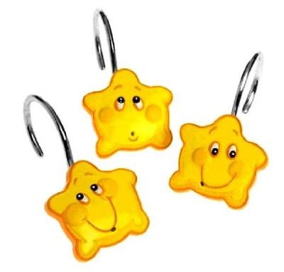 NEW CARE BEARS SHOWER CURTAIN HOOKS STAR FREE SHIPPING TO US
