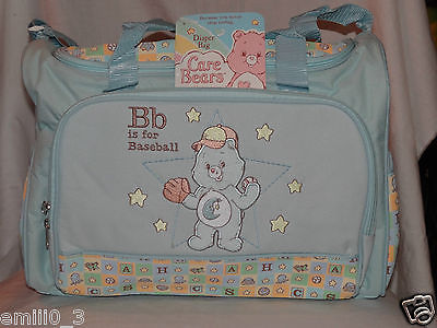 NEW WITH TAG CARE BEARS BOYS DIAPER BAG WITH CHANGE PAD, 