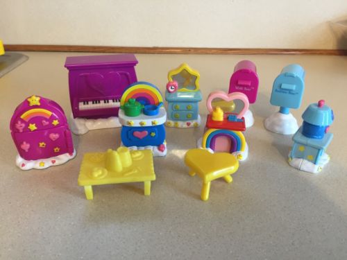 Care Bears Care-A-Lot 10 Piece Furniture & Accessories - Piano Fridge Stove Mail