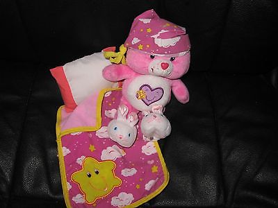 Care bears Take Care Bear with Night cap sleeping bag pillow and slippers 2004