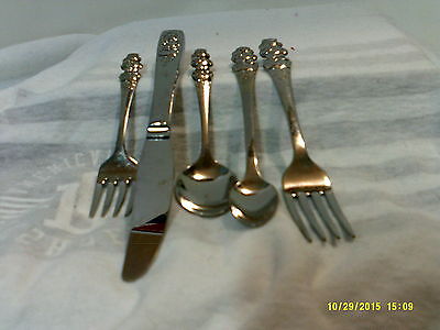 5 Pieces Vintage 1984 Oneida CARE BEARS Flatware Utensils Fork Spoon Knife