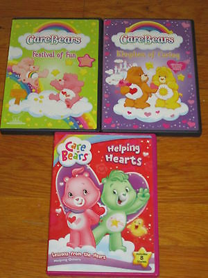 Lot 3 CARE BEARS DVD Classic Festival of Fun Kingdom of Caring Helping Hearts