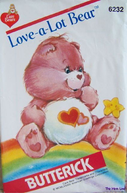 Vintage Butterick 6232 Care Bears LOVE-A-LOT BEAR 1983 Stuffed Toy Pattern UNCUT
