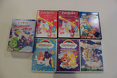 Lot of 9 Care Bears DVDs~Care Bear Moive 1 & 2~Flurries of Fun~Care-a-lot