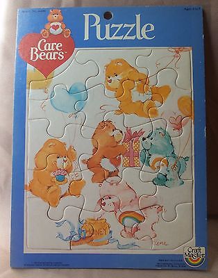 Vintage 1983 Care Bears Frame Tray Puzzes Craft Master Party Balloons