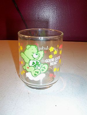 Vintage Care Bears Juice Glasses American Greetings 1985 Good Luck Bear-3