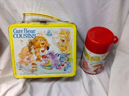 Care Bears Metal Lunch Box With Thermos 1985