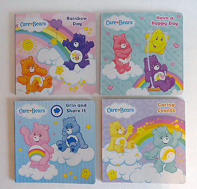 New Care Bears Childrens Board Book Lot Set 4 Happy Day Sharing Rainbow Colors