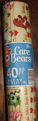 Rare Vintage Care Bears Printed Wrapping Paper 80's Christmas Gift Wrap 40 ft