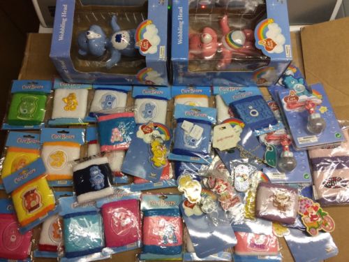 Huge CARE BEARS BOBBLEHEADS WRISTBANDS KEYCHAINS NECKLACE PLUSH LOT