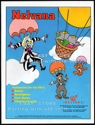 NELVANA Animation Original 1990 Trade AD promo  BEETLEJUICE  BABAR  CARE BEARS