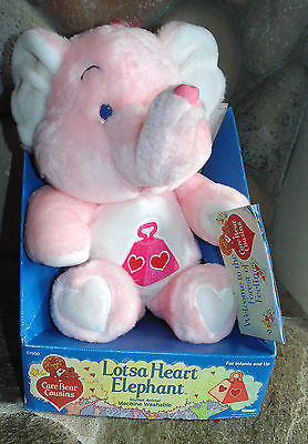 Vintage CARE BEARS COUSINS Lotsa Heart Elephant - NEW in Box - 1985 #61950 Plush