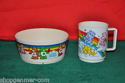 1983 DEKA Plastics American Greetings 'Care Bears' Child's Plastic Cup And Bowl