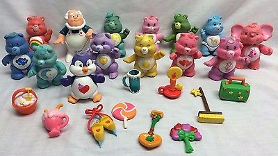 24 Pc Lot Vtg 1980s Kenner Care Bears Cousins Poseable PVC Rubber Figures Toy