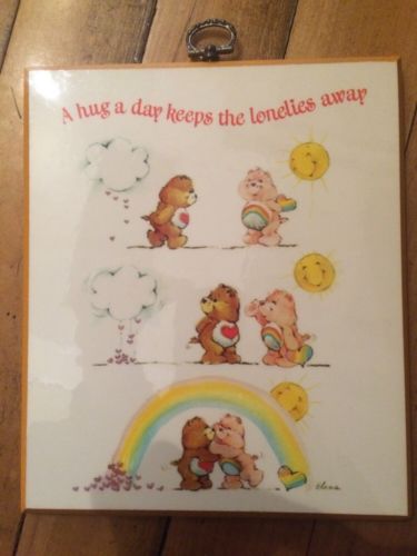 CARE BEARS Vintage  Wall Plaque Hanging 8x7