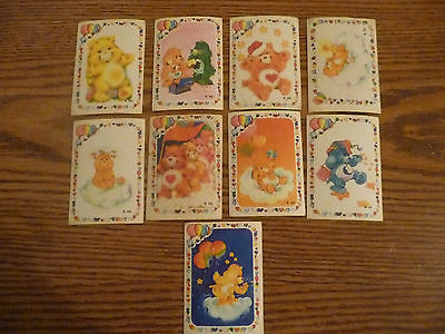 Care Bears 1985 FUZZY STICKERS FOR STICKER ALBUM LOT OF 9 NEW
