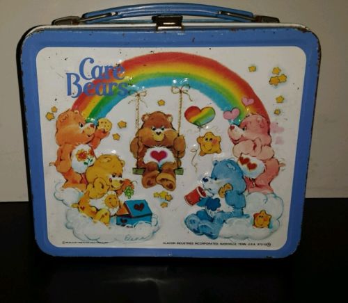 Vtg 1983 American Greetings Aladdin Care Bears Tin Lunch Box 