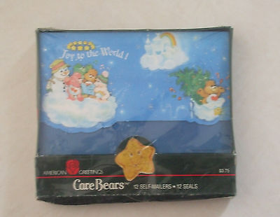 Vintage CARE BEARS , CHRISTMAS  Greeting Card, NEW IN PACKAGE 1987 Tenderheart