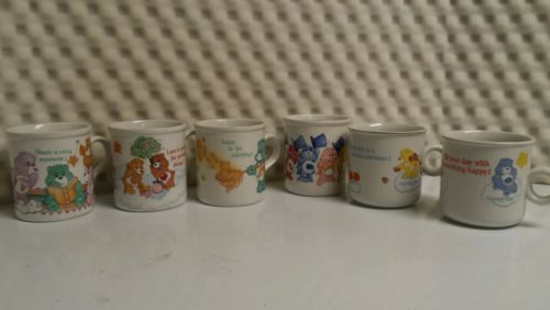 Vintage 80's Care Bears Porcelain & Stoneware 6 Mug Lot AGC box