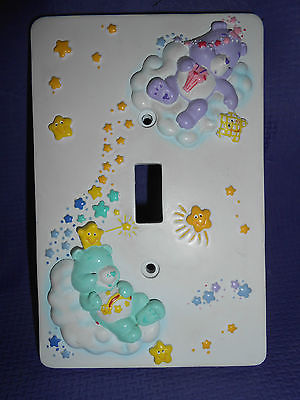 Care Bears Light Switch Cover 2003 sleepy Bears Clouds Stars Switchplate ceramic