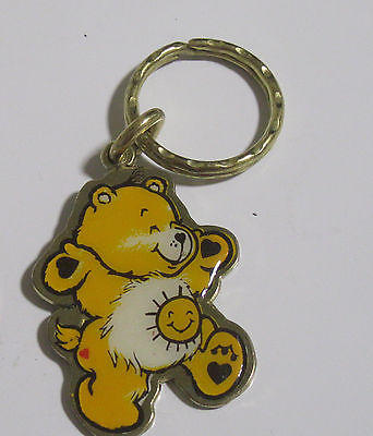 Vintage Metal Care Bears Yellow Funshine Sun Sunshine Key Chain Keychain