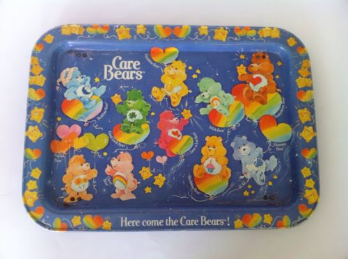 Vintage 1983 Here Come the Care Bears Metal TV Dinner Food Tray