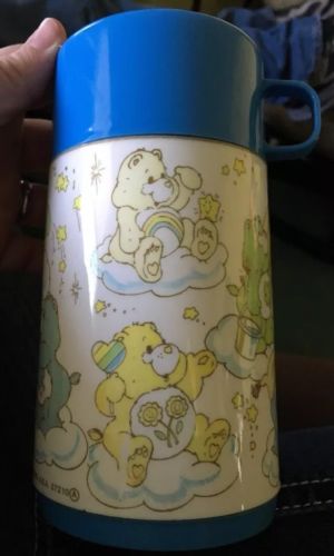 Vintage 1985 Care Bears Plastic Lunchbox Thermos By Aladdin