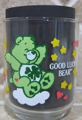 Vintage Care Bear Pizza Hut 6 oz. Good Luck Bear Glass 1985