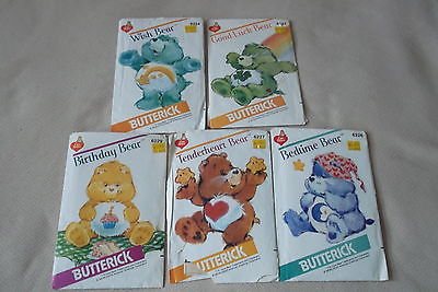 CARE BEAR SEWING PATTERNS LOT, BUTTERICK, 1983, UNCUT AND FACTORY FOLDED