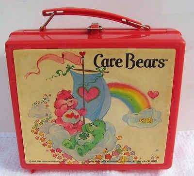 Vintage Care Bear Plastic Lunchbox 1983