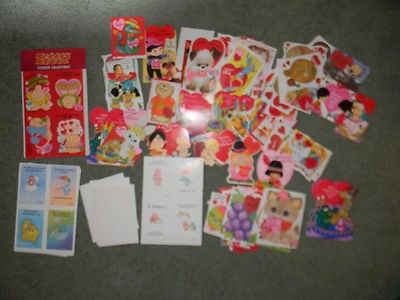 Large Lot Vintage Valentine's Day Cards ZIGGY Care Bears Cabbage Patch Kids Etc.