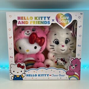 Hello Kitty & Friends X Care Bears Cheer Bear Sanrio 2 Teddy Bear Set IN HAND!