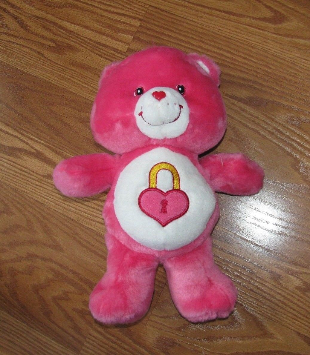Secret Care Bear Carebears Stuffed Plush Pink Heart Locked Lock talking 12