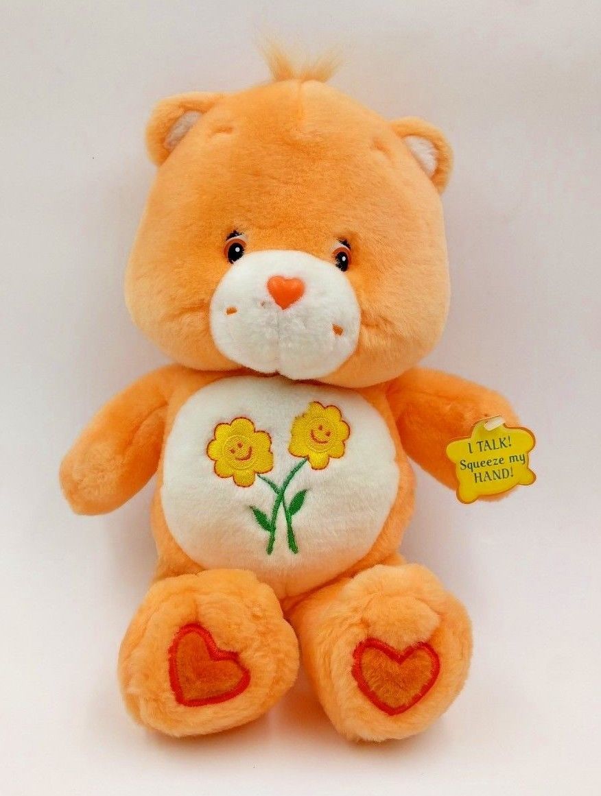 Care Bears - Talking Friend Bear - Orange Plush w/ Sunflowers - 13 inch 2003 A6