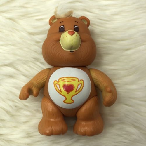 Vtg 80s Champ Bear Care Bears Poseable Figure Trophy Kenner 3.25"