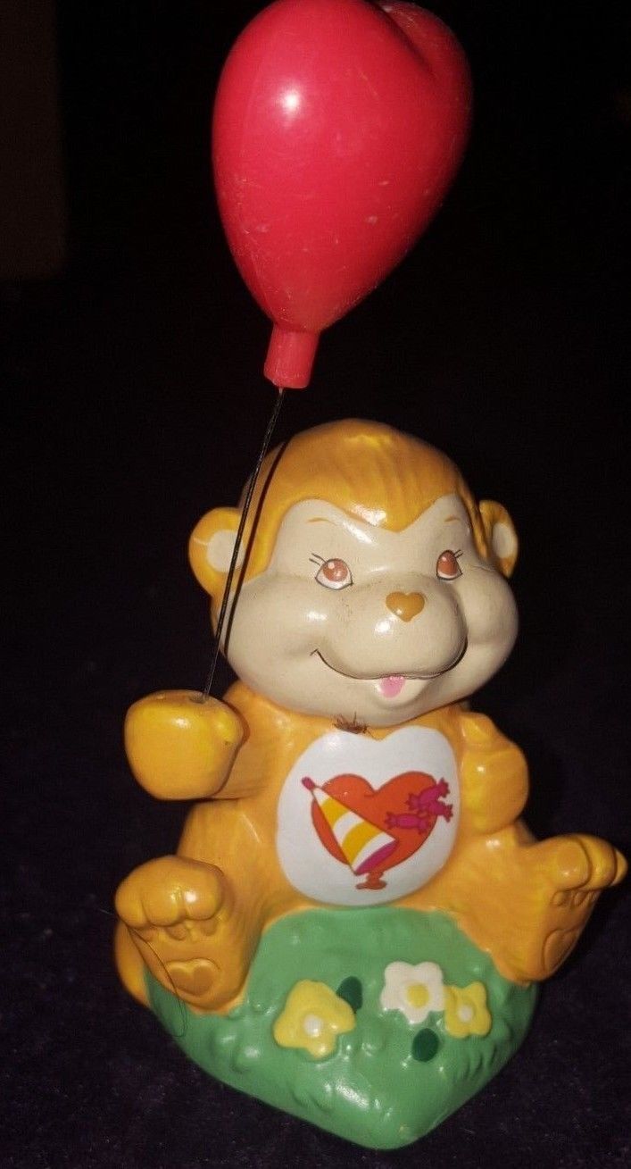 Vintage Care Bear Cousin 1985 Ceramic PLAYFUL HEART MONKEY Figurine  BALLOON