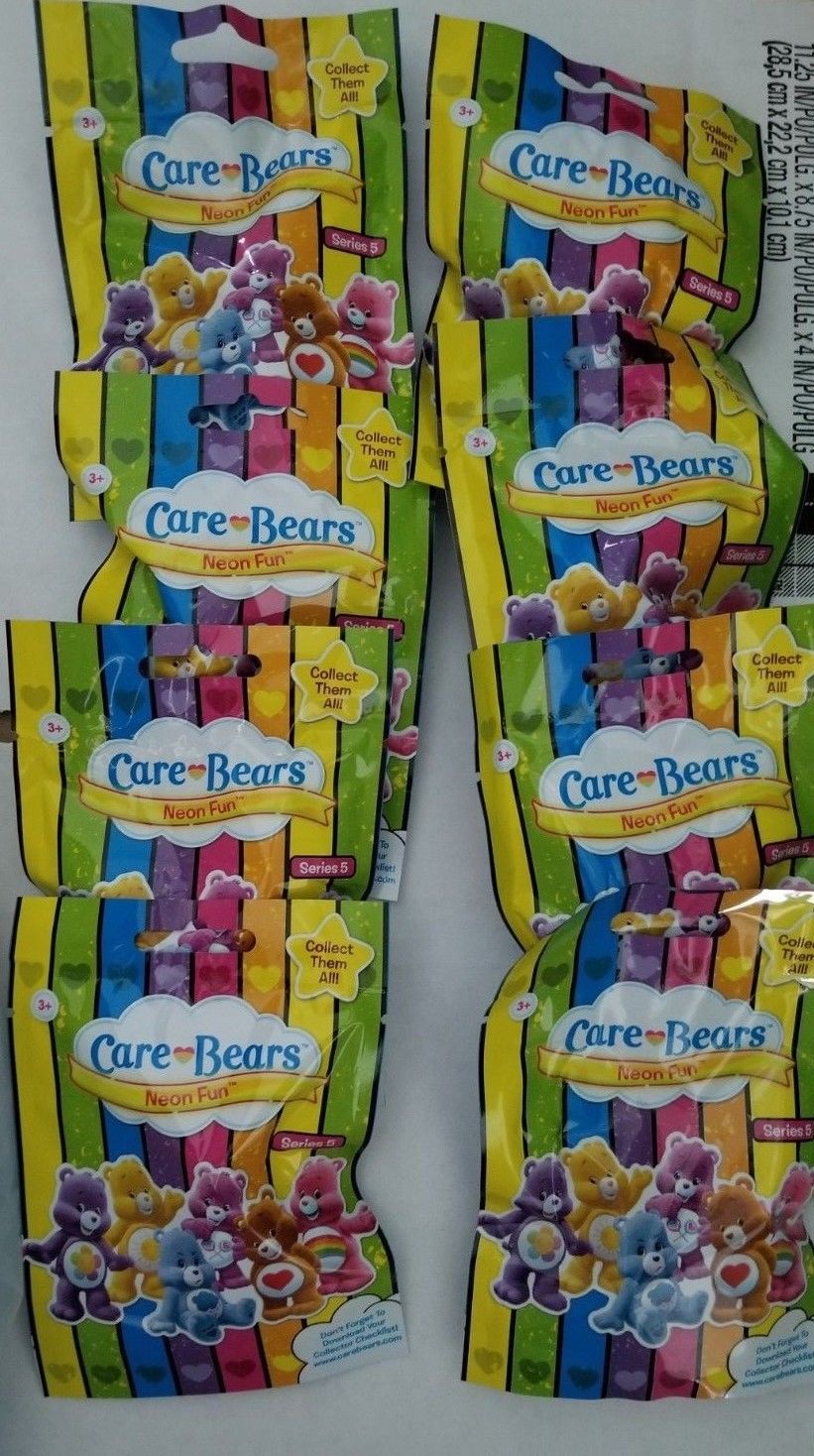 Care Bears NEON FUN Series 5 Blind Bags New Sealed 8 Bags
